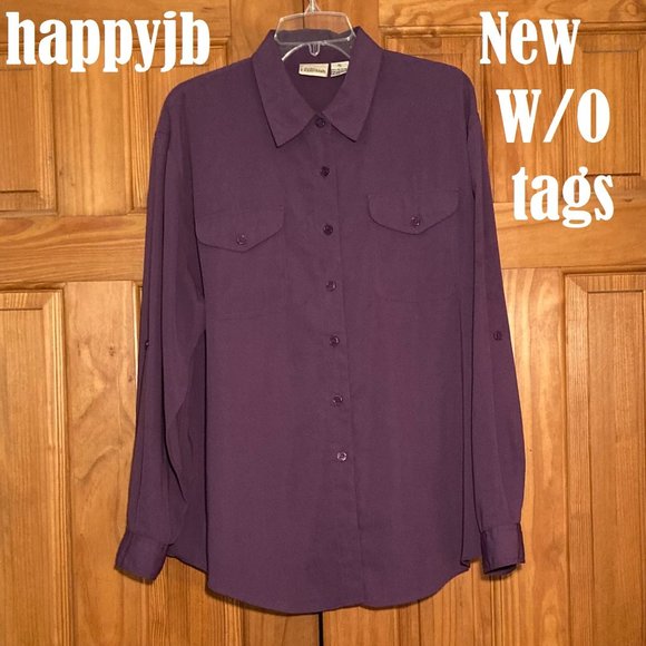 NWOT Vintage Modern Essentials Long Sleeve Top Blouse Size XL - Picture 3 of 12